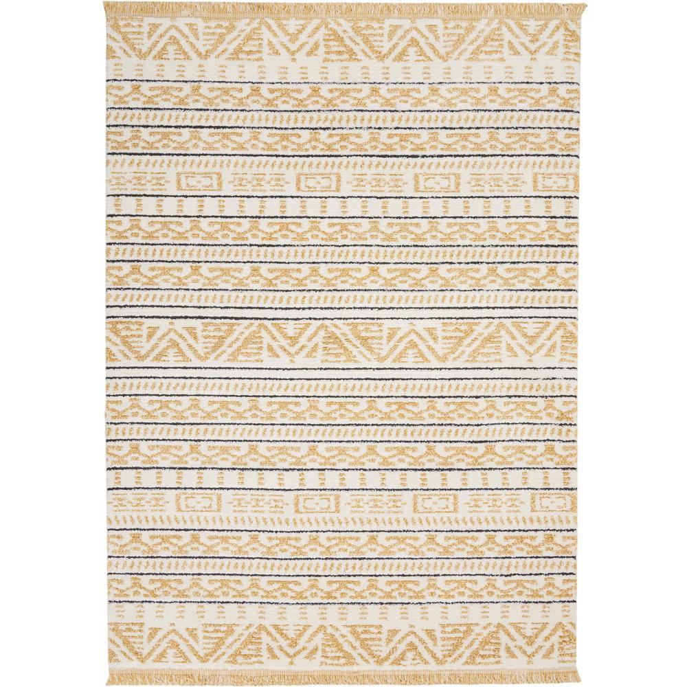 Nourison Kamala Area Rug, 7'10" x 10'6", Yellow. Picture 1