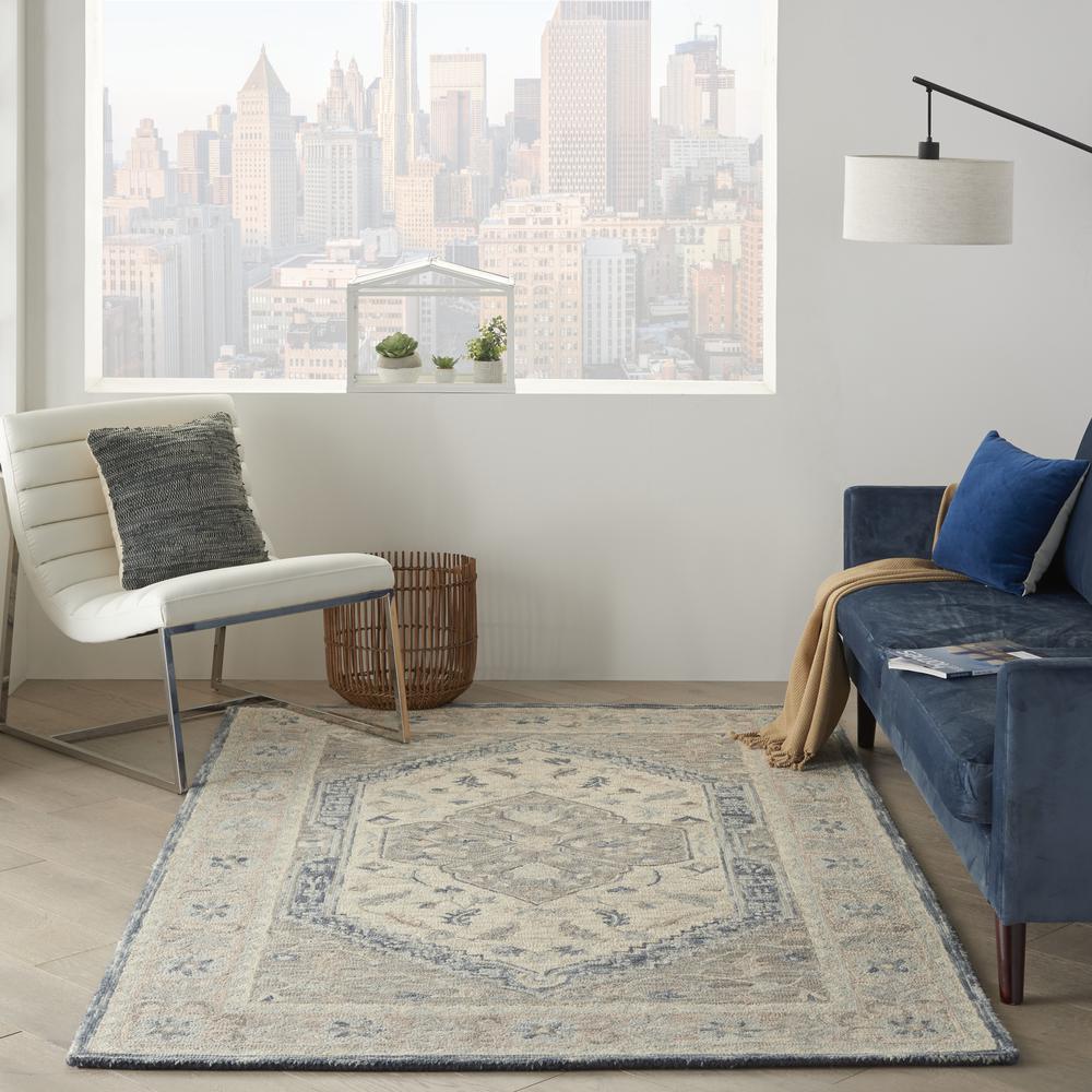 BAH03 Bahari Grey Area Rug- 5' x 7'. Picture 2