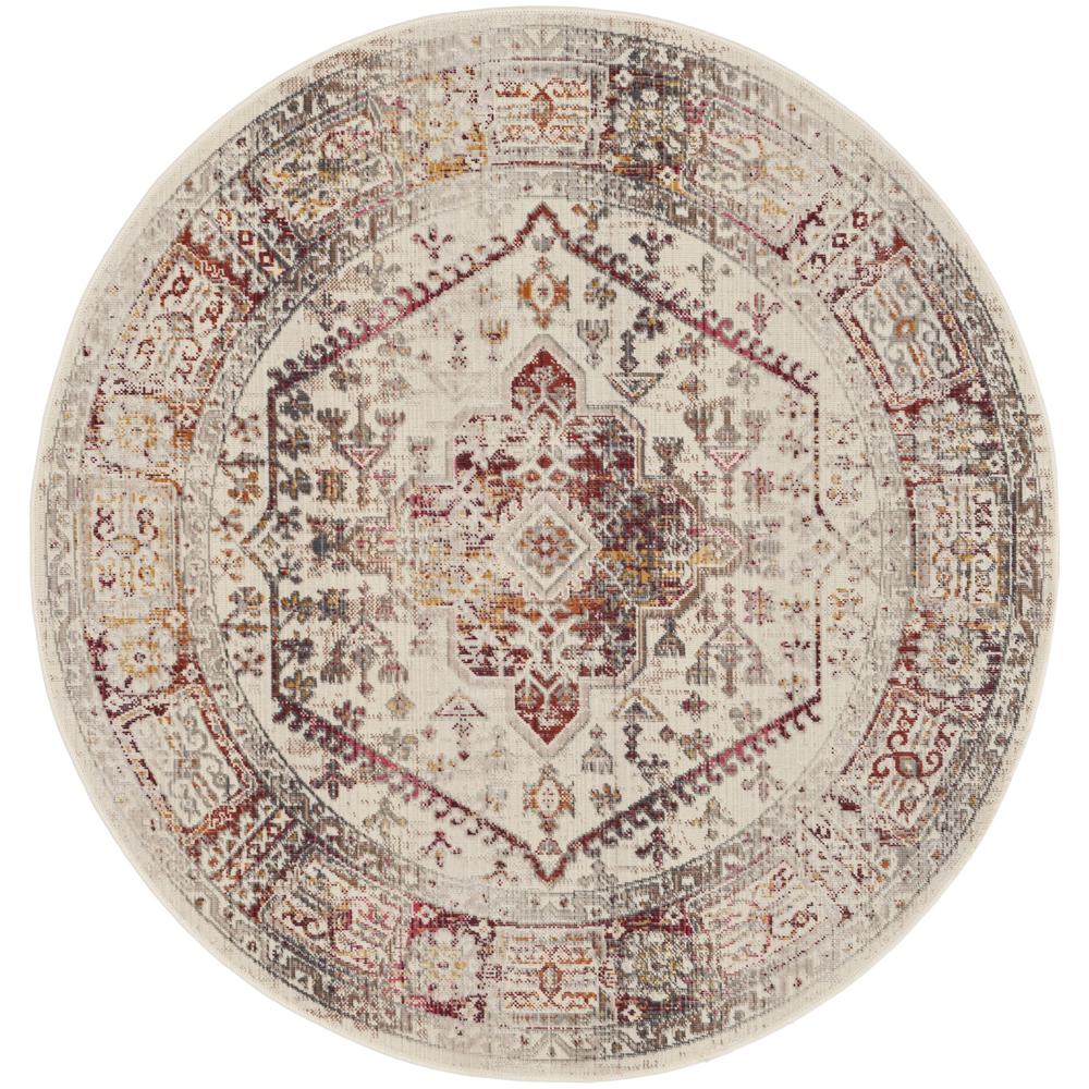Vintage Round Area Rug, 6' x Round. Picture 1