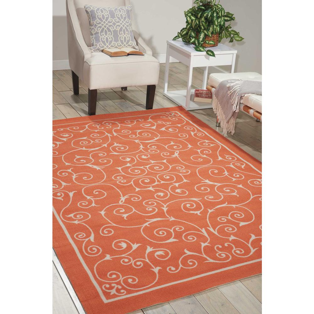 Home & Garden Area Rug, Orange, 10' x 13'. Picture 2