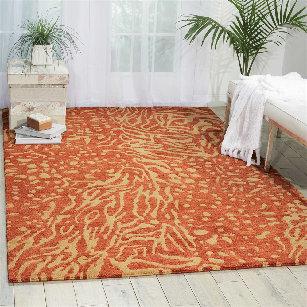 Tahoe Modern Rust/Beige Area Rug. Picture 4