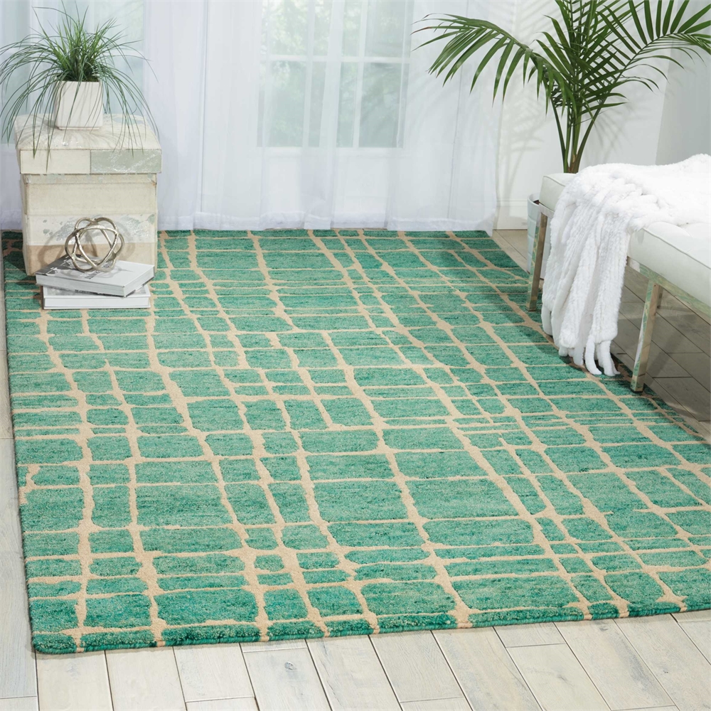 Tahoe Modern Turquoise Green Area Rug. Picture 4