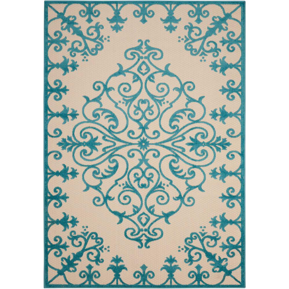 Aloha Area Rug, Aqua, 9'6" x 13'. Picture 1