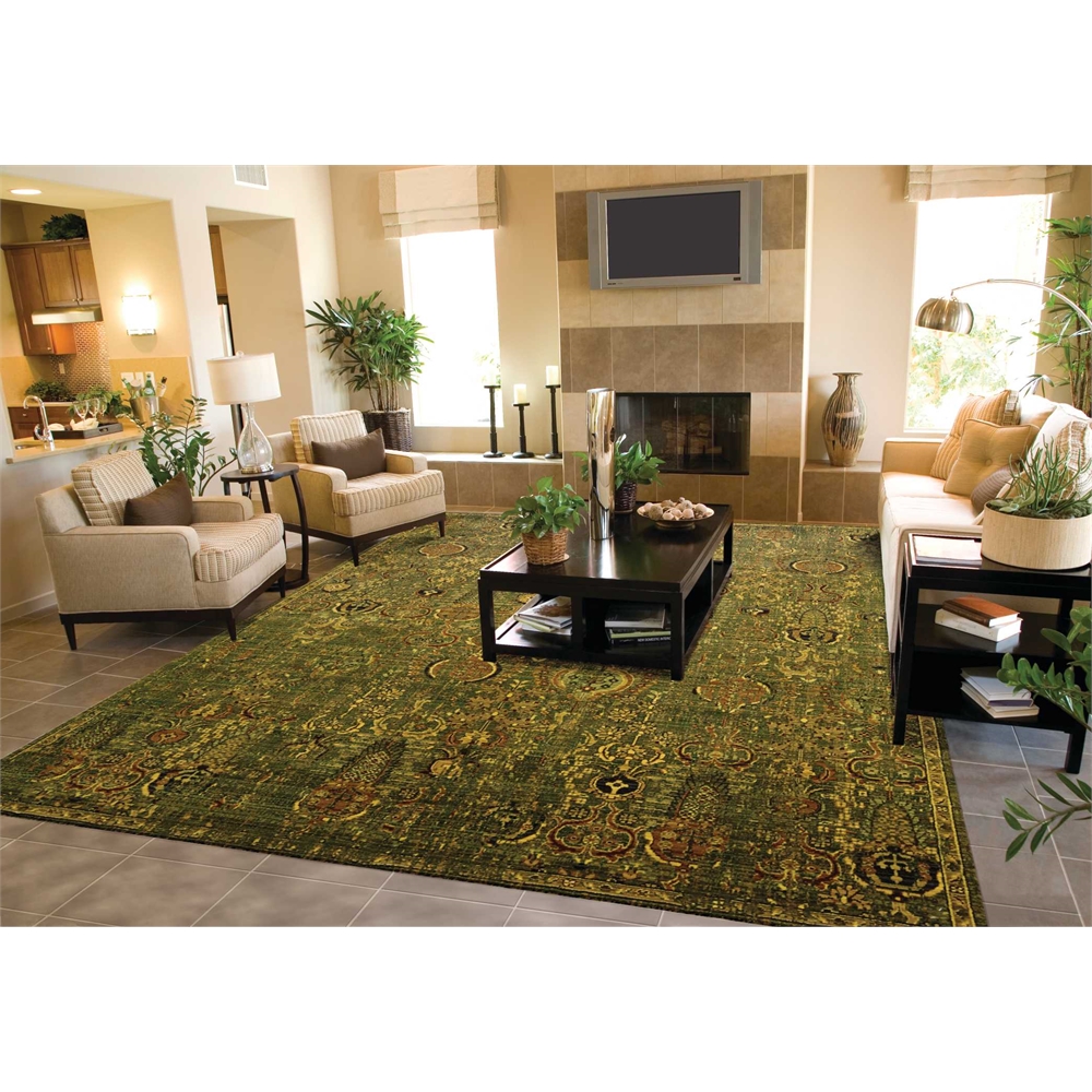 Timeless Green Gold Area Rug. Picture 5