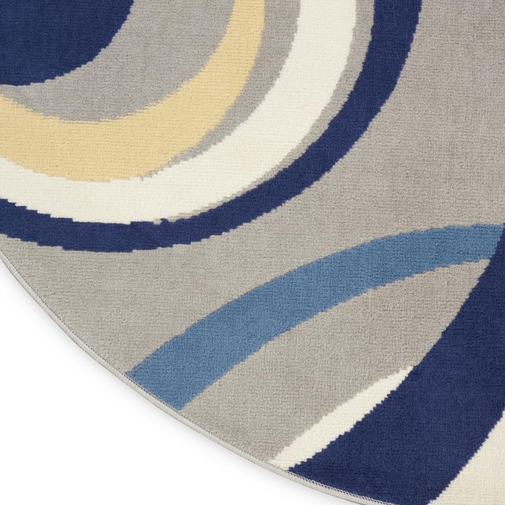 Mid-Century Modern Round Area Rug, 5' x Round. Picture 5