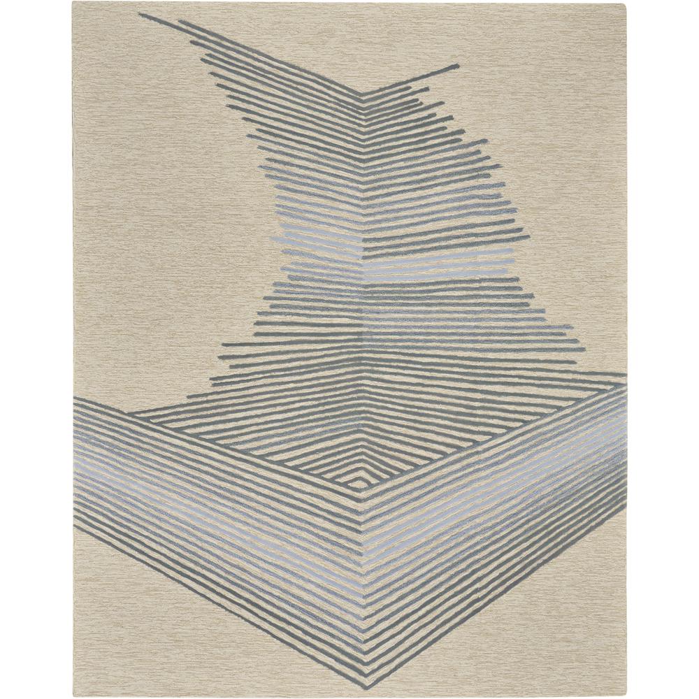 Symmetry Area Rug, Ivory/Grey, 7'9" X 9'9". Picture 1
