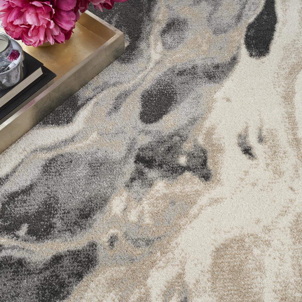 Nourison Home Elegance FAR01 Grey and White Contemporary Area Rug. Picture 9