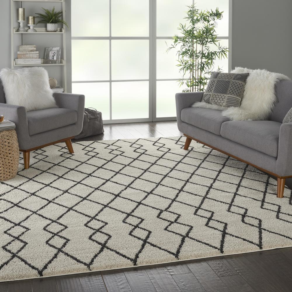 Nourison Home Geometric Shag Area Rug. Picture 10