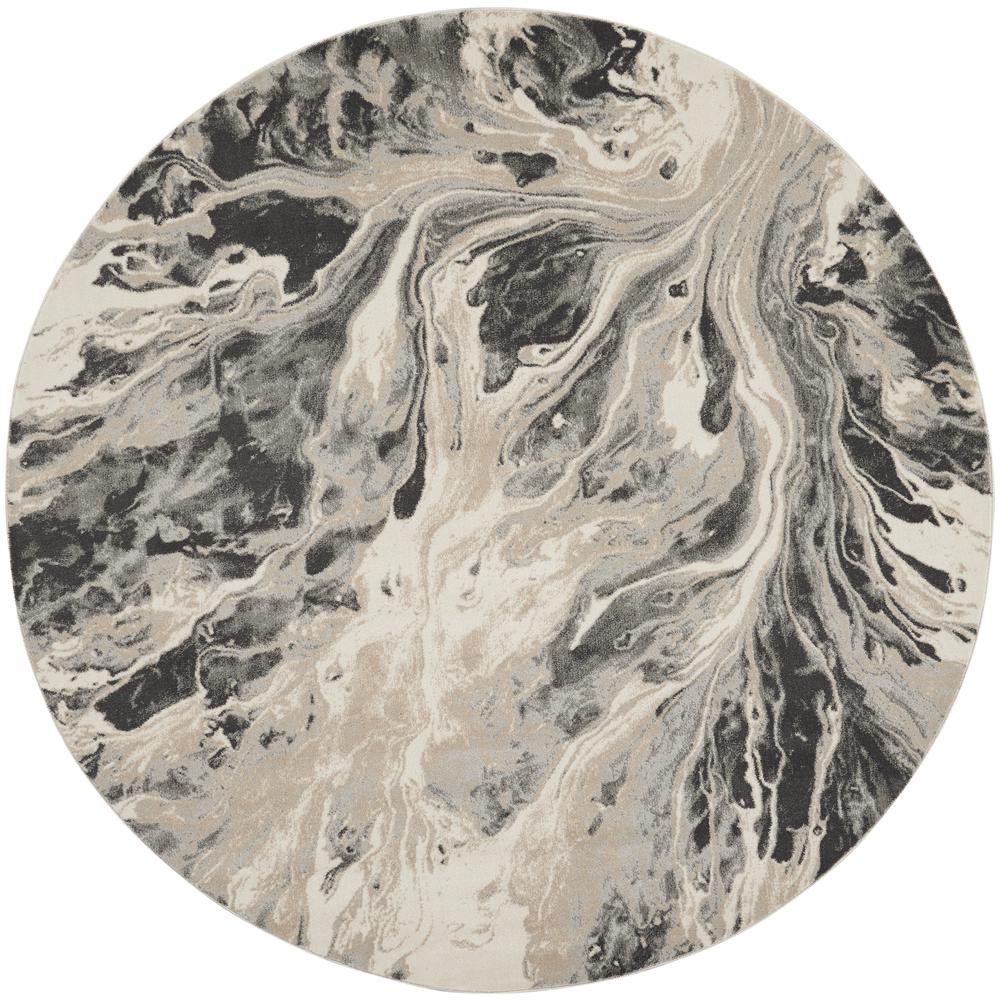 Nourison Home Elegance FAR01 Grey and White Contemporary Area Rug. Picture 1