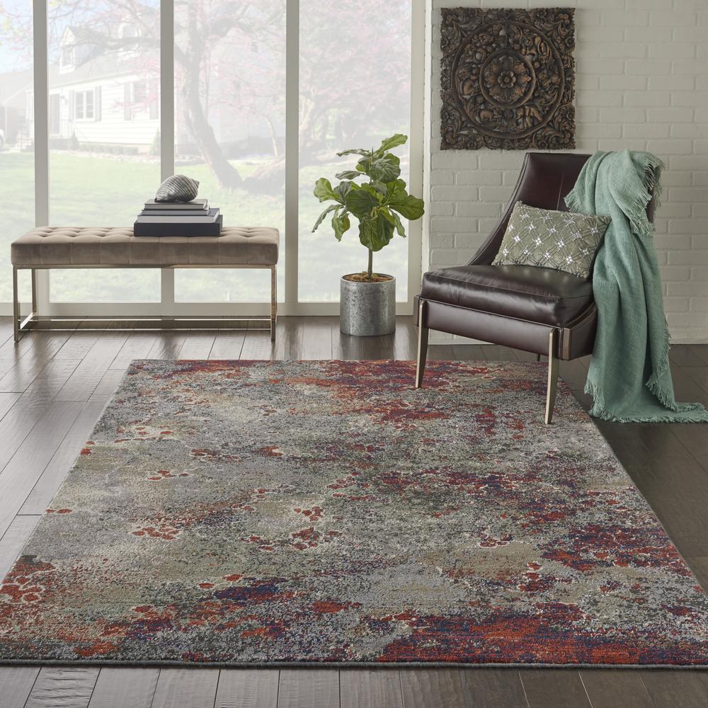 Nourison Artworks Area Rug, Seafoam/Brick, 5'6" x 8', ATW02. Picture 2