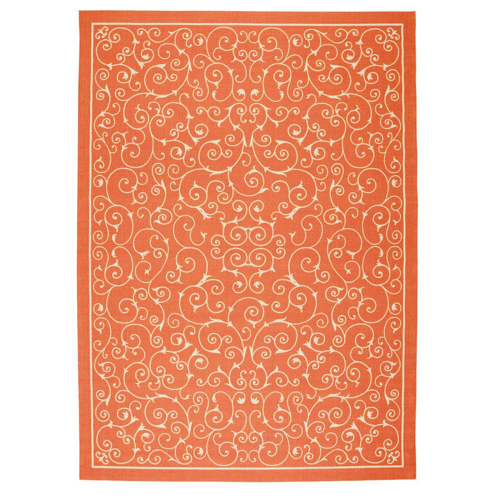 Home & Garden Area Rug, Orange, 10' x 13'. Picture 1