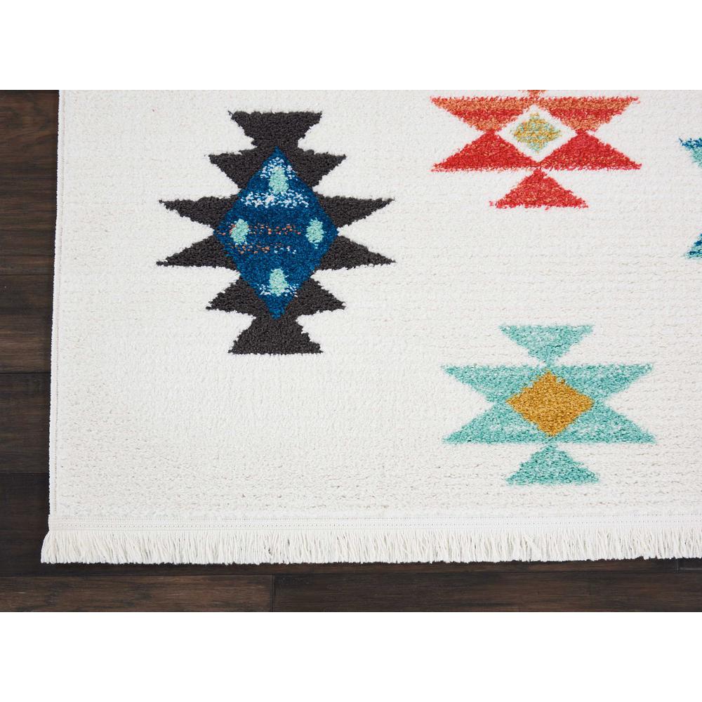 Tribal Decor Area Rug, White, 9'3" x 13'. Picture 3