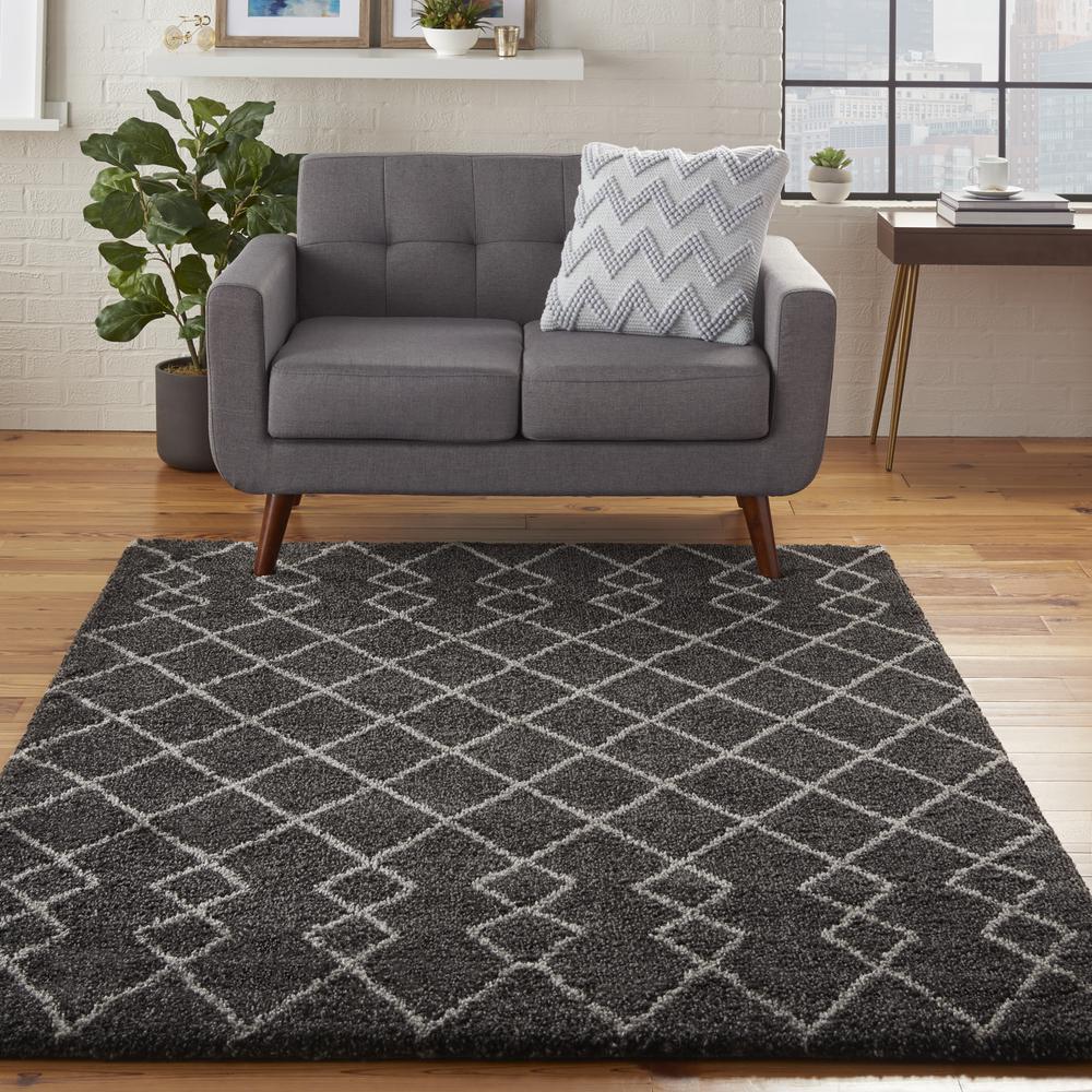 Nourison Home Geometric Shag Area Rug. Picture 3