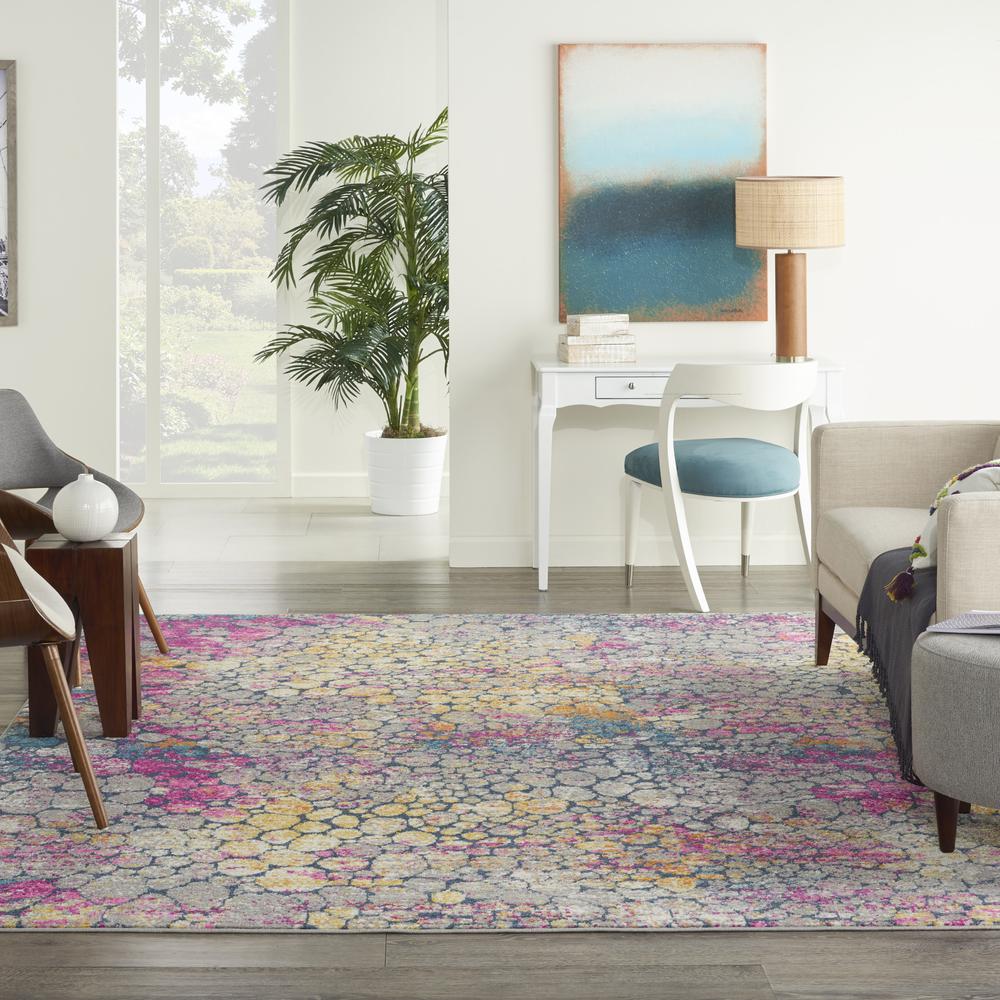 PSN34 Passion Yellow Multi Area Rug- 6'7" x 9'6". Picture 2