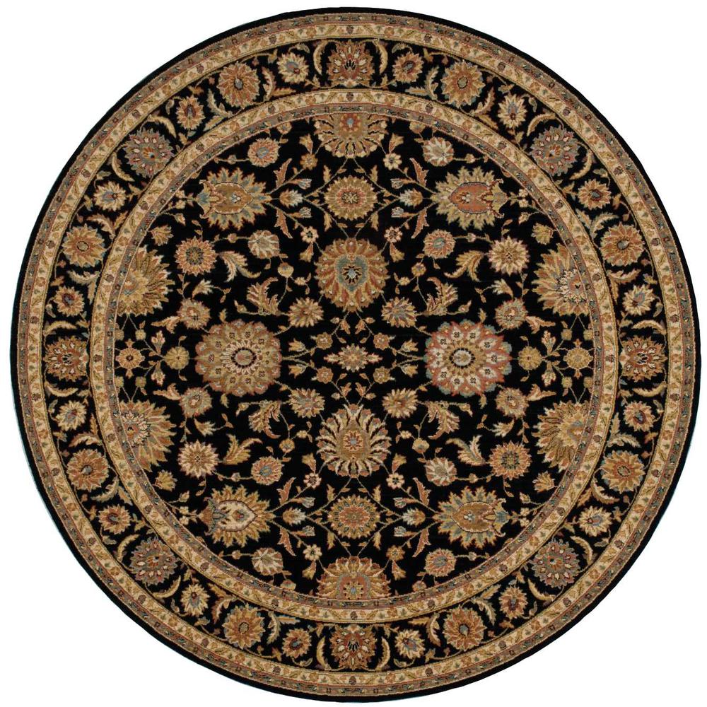 Round Traditional Machine Made Area Rug. Picture 1