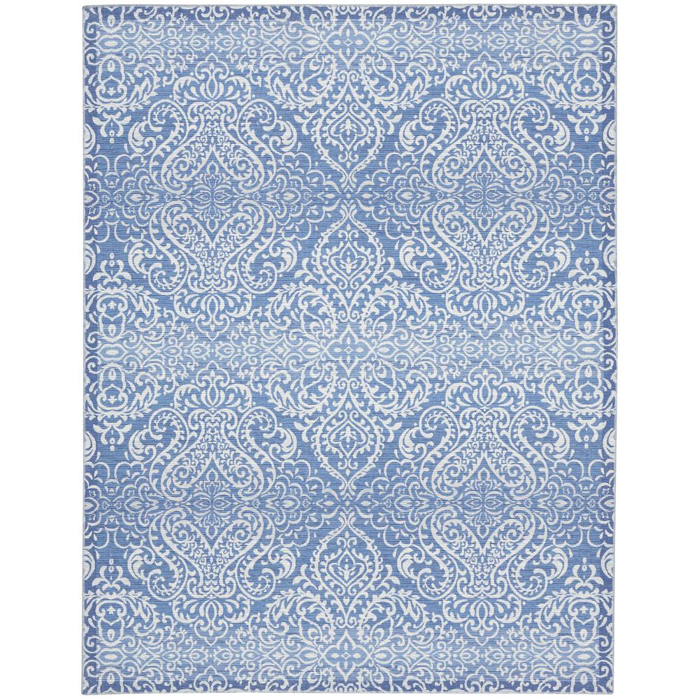 Waverly Washables Collection 7'10 x 9'10 Blue Area Rug. Picture 1