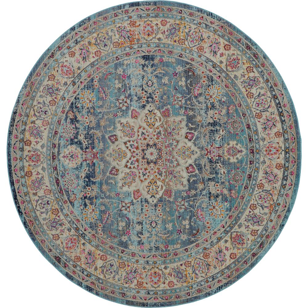 Vintage Round Area Rug, 6' x Round. Picture 1