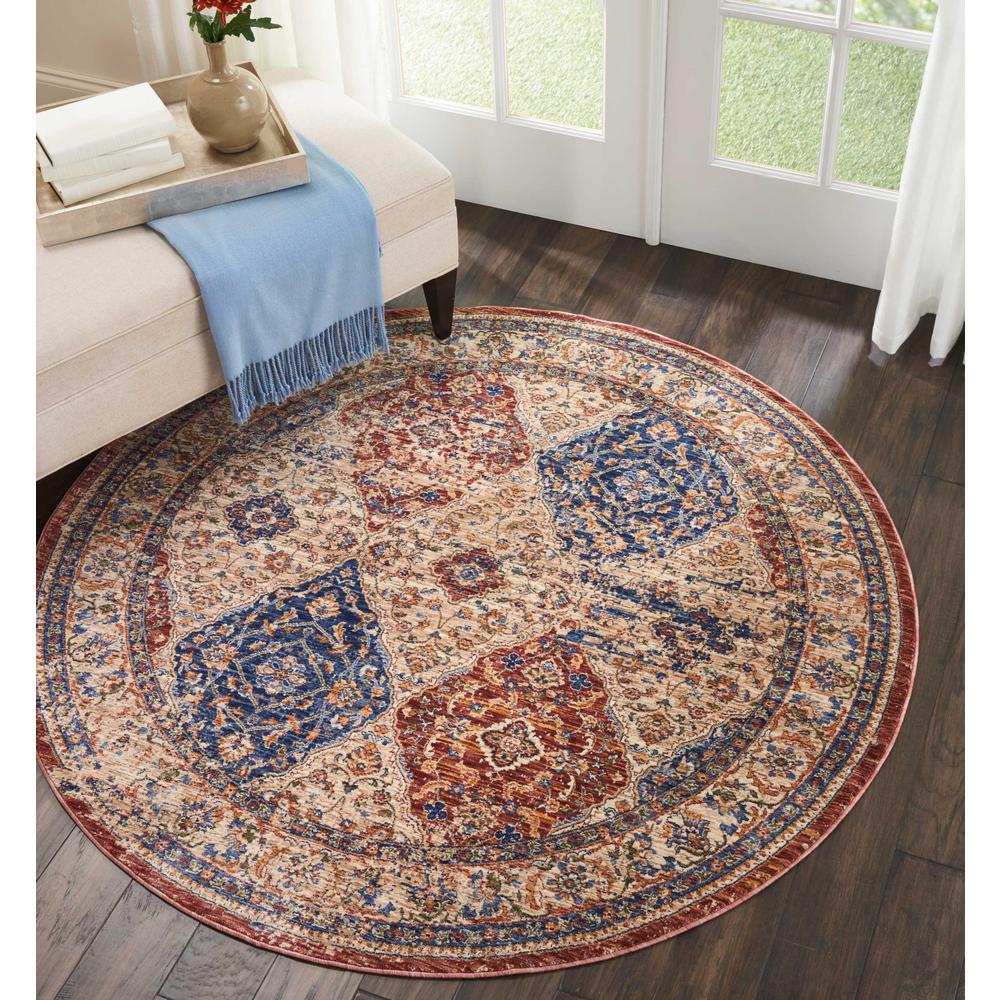 Reseda Area Rug, Multicolor, 5' x ROUND. Picture 2