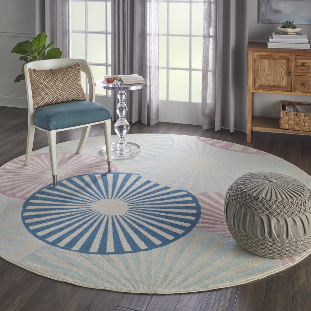 GRF20 Grafix Ivory/Multi Area Rug- 8' x ROUND. Picture 9