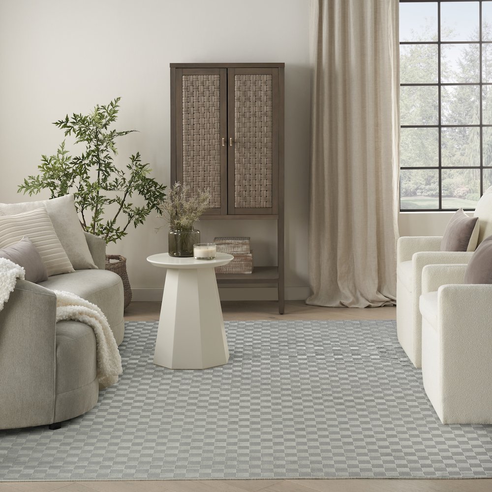 Serenity Home 7'10" x 9'10" Grey Modern Indoor Rug. Picture 9