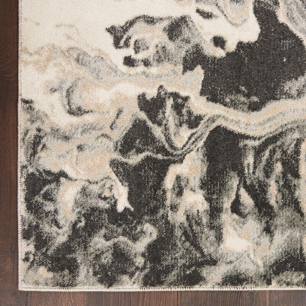 Nourison Home Elegance FAR01 Grey and White 8' Runner  Hallway Rug. Picture 5