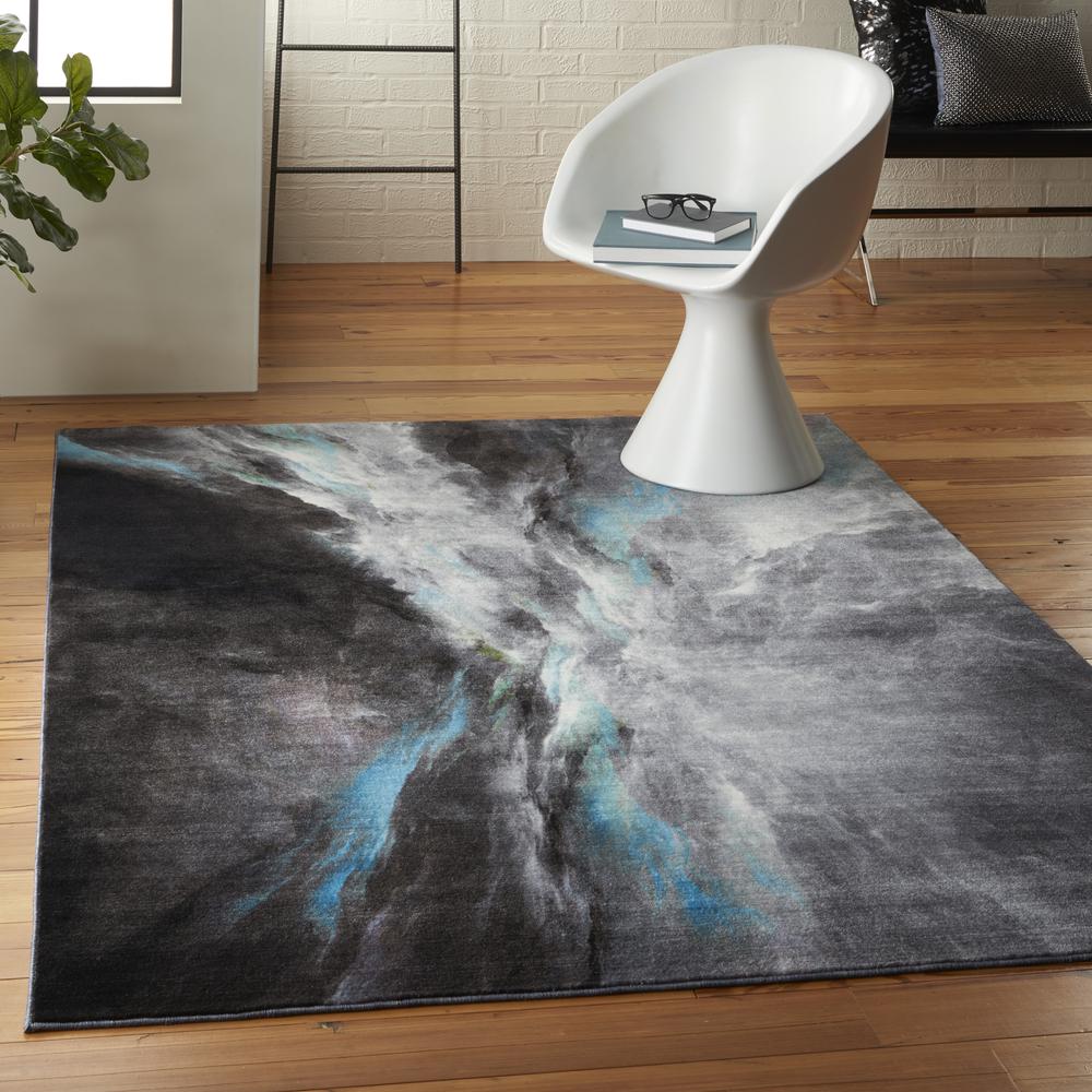 Nourison Le Reve Area Rug, Charcoal/Multicolor, 4' x round, LER06. Picture 9