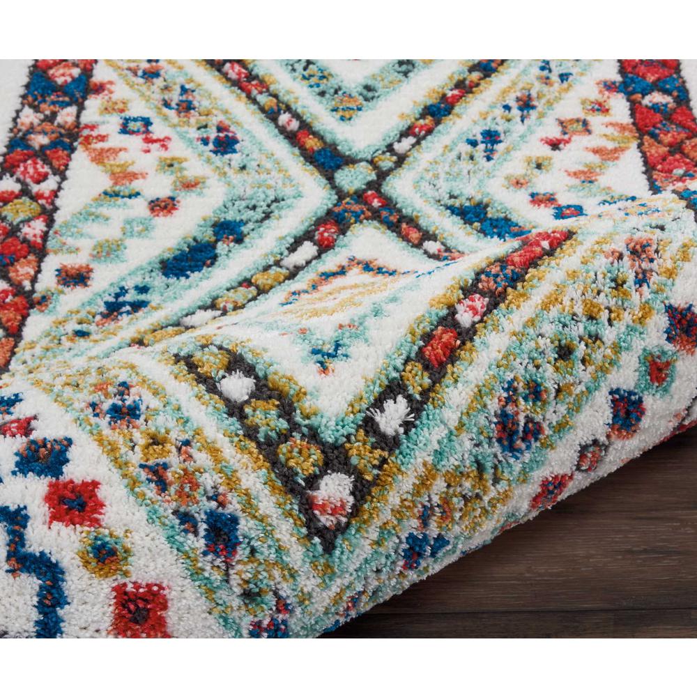 Tribal Decor Area Rug, White, 2'2" x 7'9". Picture 4