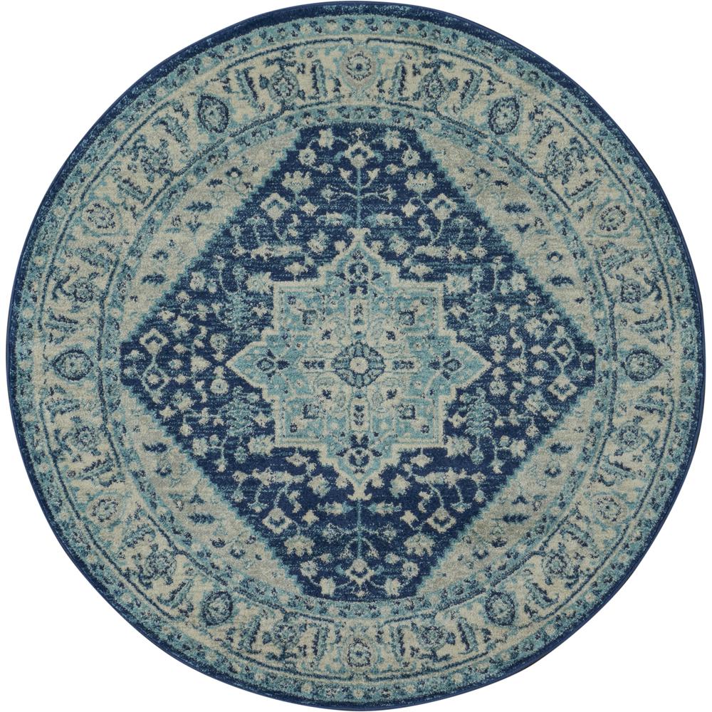 Vintage Round Area Rug, 5' x Round. Picture 1