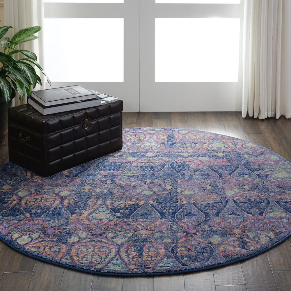 Bohemian Round Area Rug, 4' x Round. Picture 2