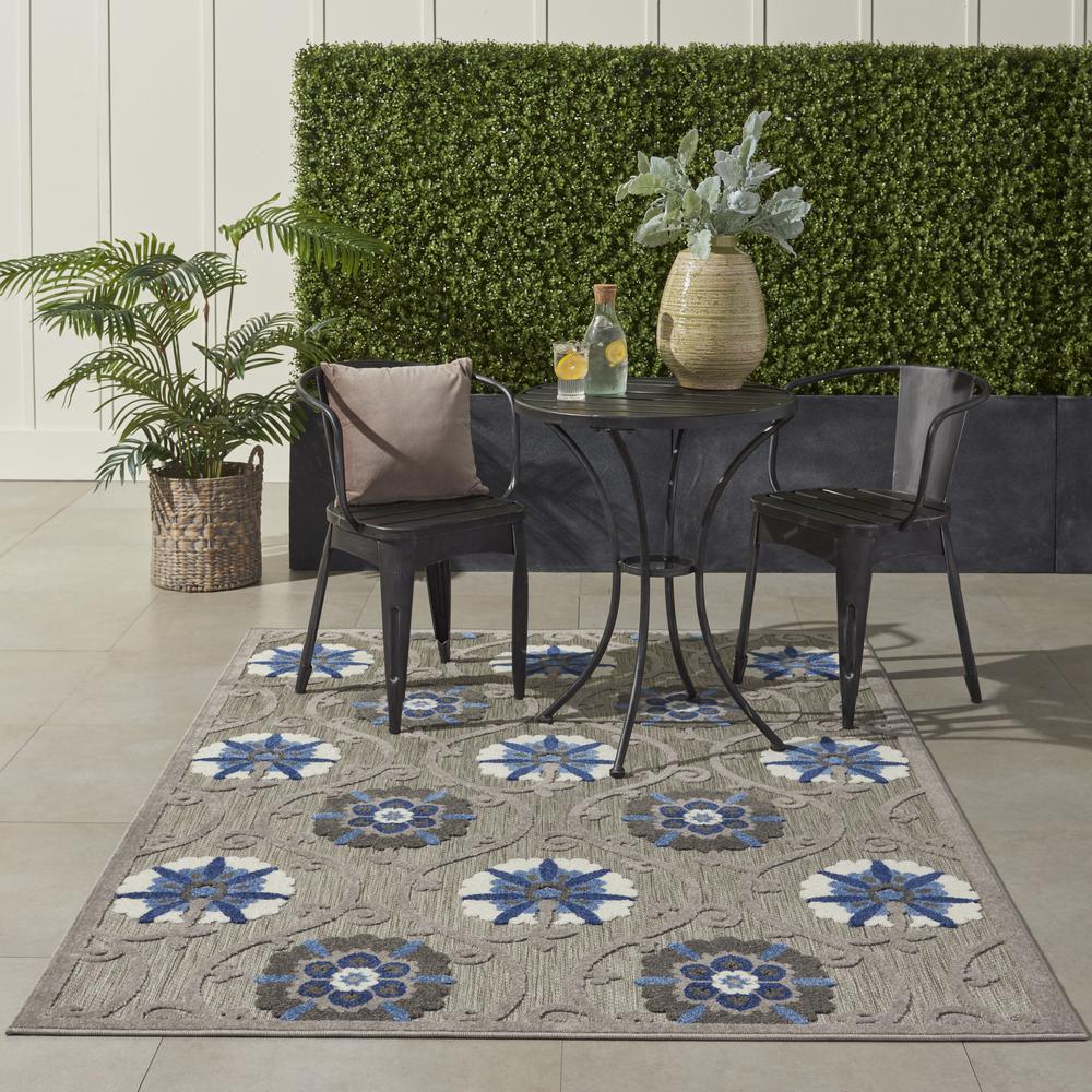 Aloha Area Rug, Grey/Blue, 3'6" x 5'6". Picture 10