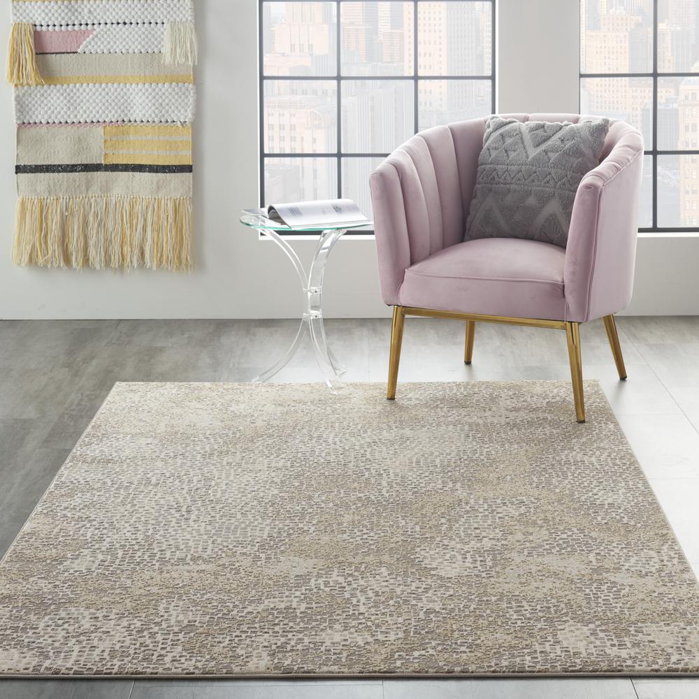 Michael Amini MA90 Uptown Area Rug, Beige/Grey, 4' x 6', UPT02. Picture 2