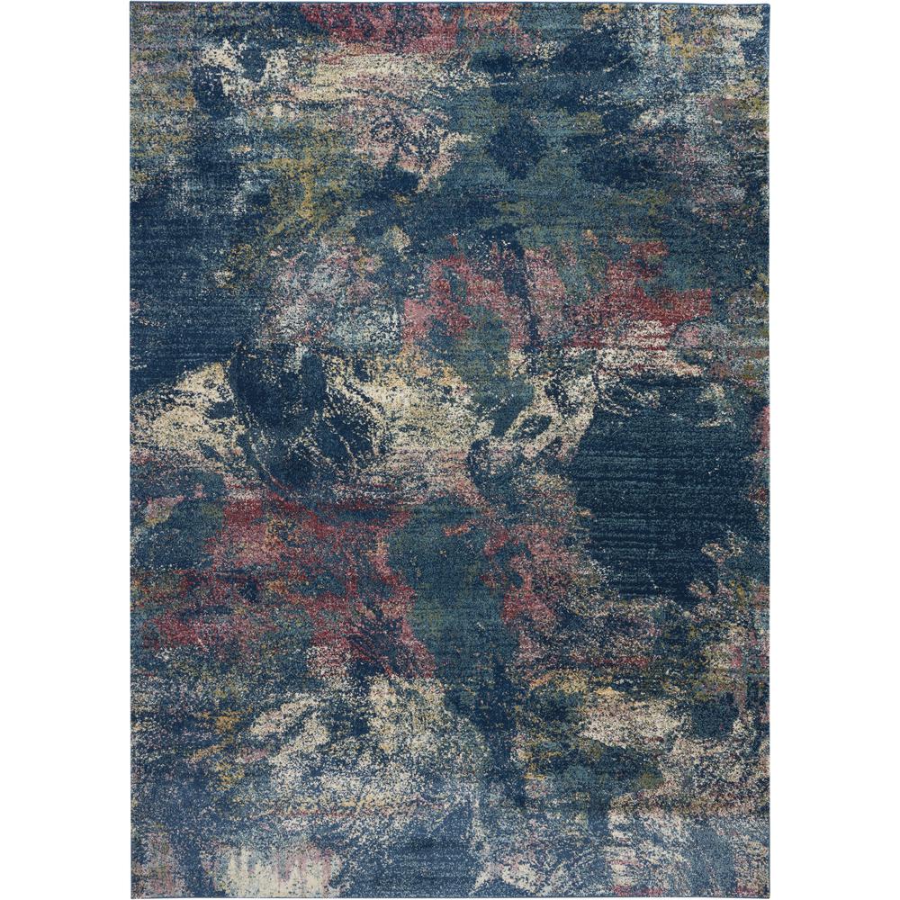 Fusion Area Rug, Blue Multicolor, 7'10" x 10'6". Picture 1