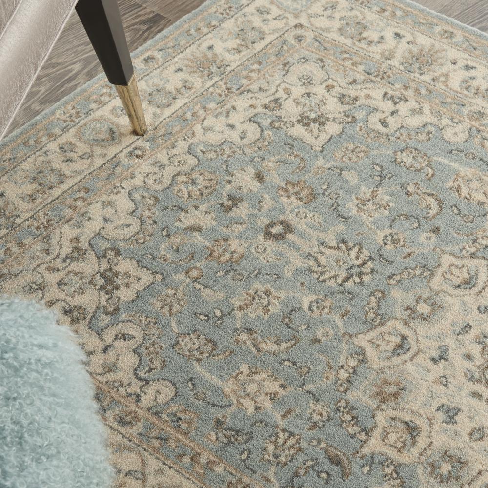Nourison Living Treasures Area Rug, 3'6" x 5'6", Aqua/Ivory. Picture 8