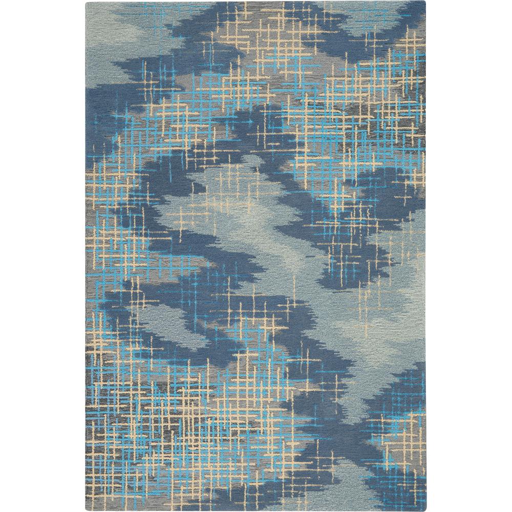 Symmetry Area Rug, Blue/Beige, 3'9" X 5'9". Picture 1