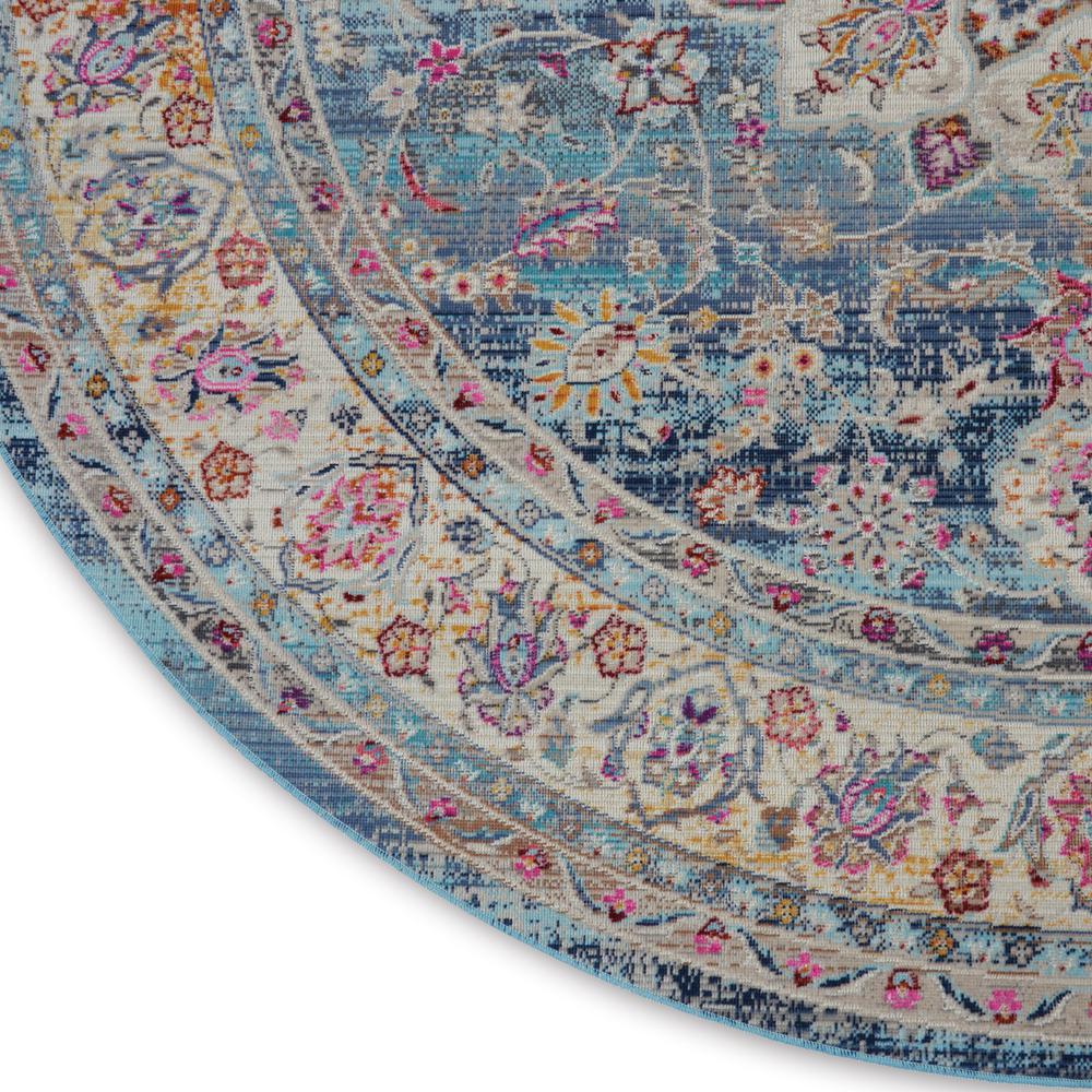 Vintage Round Area Rug, 4' x Round. Picture 5