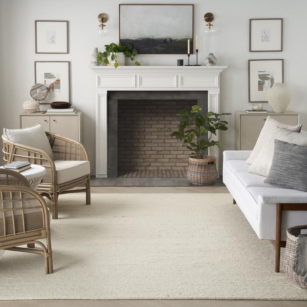 Nourison Alanna Area Rug Farmhouse 7'9" x 9'9" Rectangle, Ivory. Picture 9