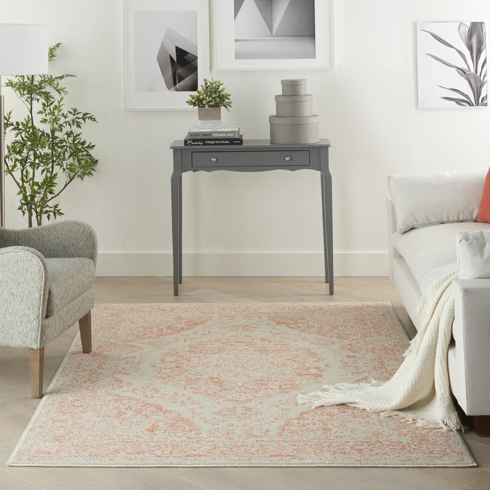 TRA11 Tranquil Ivory/Pink Area Rug- 5'3" x 7'3". Picture 9