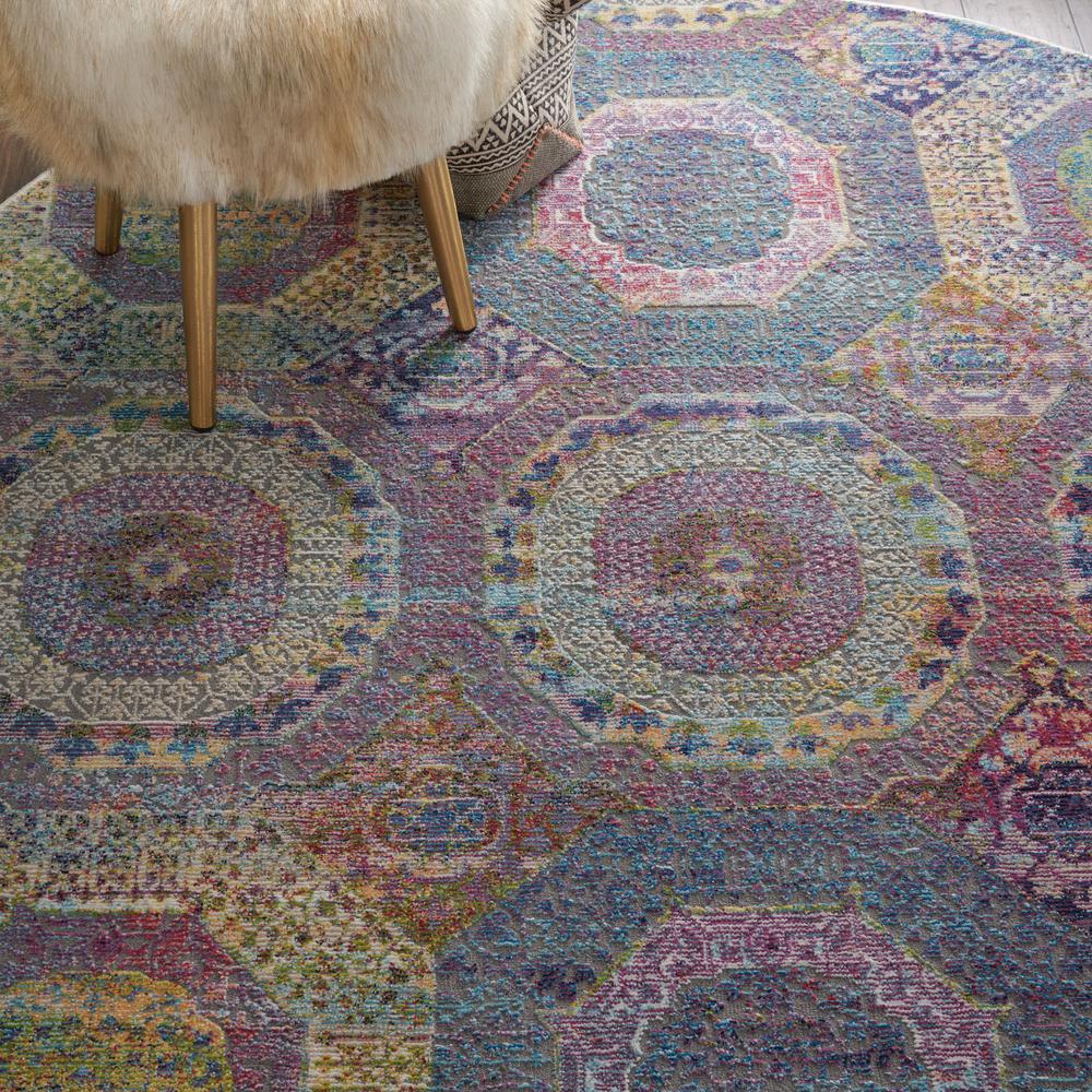 Bohemian Round Area Rug, 4' x Round. Picture 9