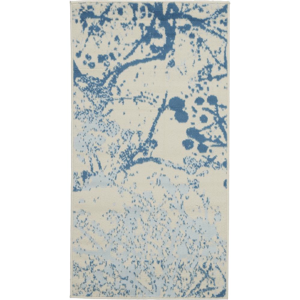 Jubilant Area Rug, Ivory/Blue, 2' x 4'. Picture 1
