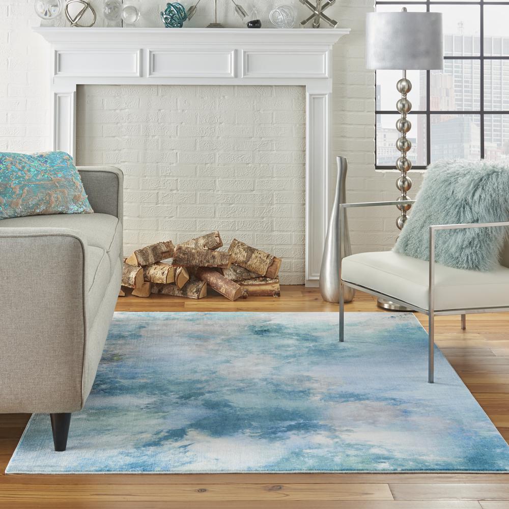 Nourison Le Reve Area Rug, Seafoam, 4' x 6', LER02. Picture 2