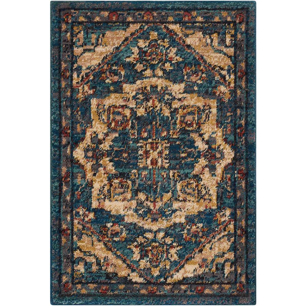 Nourison 2020 Area Rug, Teal, 2' x 3'. Picture 1