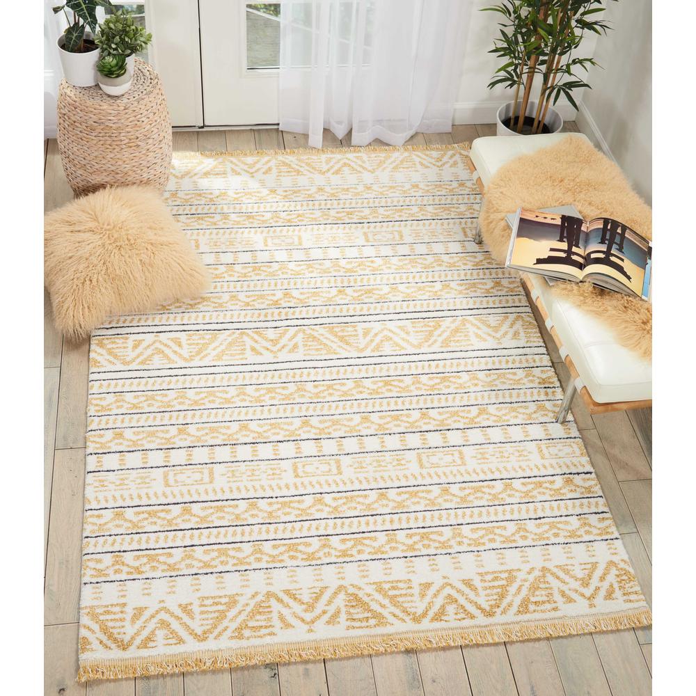 Nourison Kamala Area Rug, 7'10" x 10'6", Yellow. Picture 2