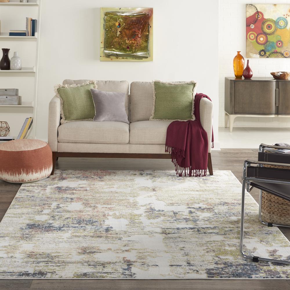 TRC04 Trance Ivory/Multi Area Rug- 6'6" x 9'6". Picture 9