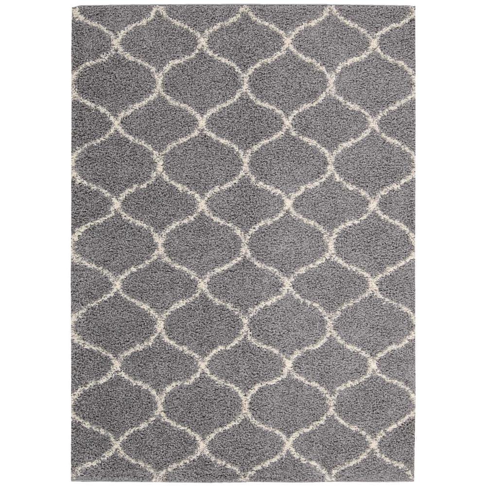 Nourison Windsor Silver Shag Area Rug. Picture 1
