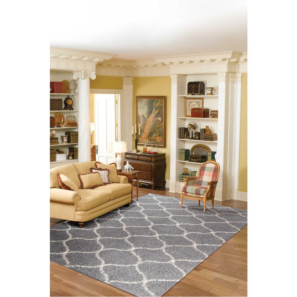 Nourison Windsor Silver Shag Area Rug. Picture 2