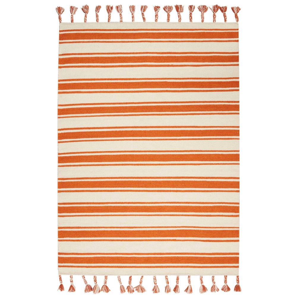 Solano Area Rug, Ivory/Orange, 5' x 7'6". Picture 1
