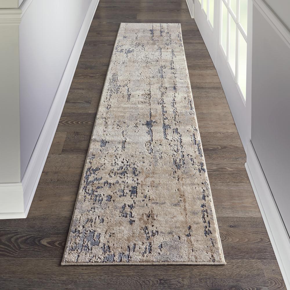 Nourison Quarry 2'2 x 12', Beige/Grey Area Rug. Picture 2