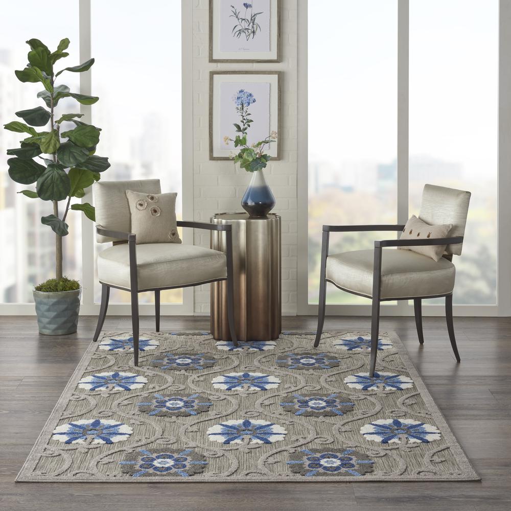 Aloha Area Rug, Grey/Blue, 3'6" x 5'6". Picture 2