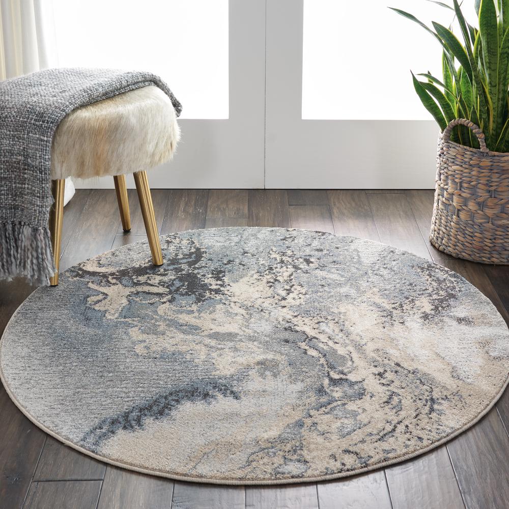 Modern Round Area Rug, 5' x Round. Picture 7
