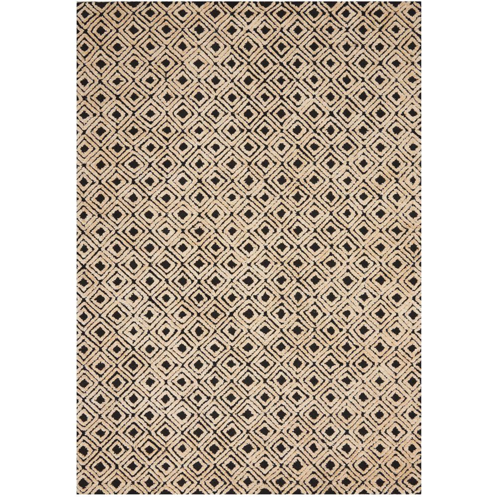Modern Deco Area Rug, Black/Beige, 5'3" x 7'4". Picture 1